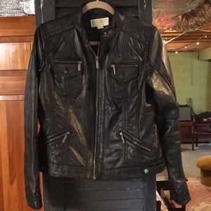 Black leather jacket